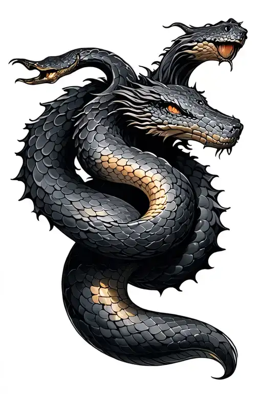 bronze serpent tattoo design idea