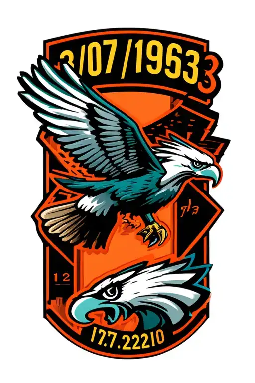 "3/07/1963-11/23/2020" Philadelphia eagles wing shown tattoo design idea