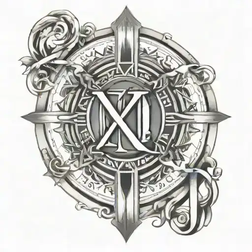 2024 roman numerals intertwined tattoo design idea
