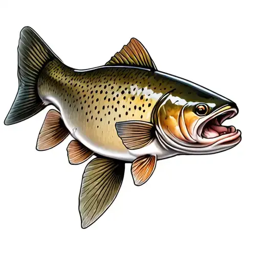 Brown Trout tattoo design idea