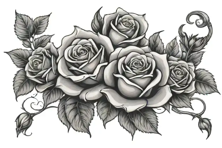 Roses and Magic tattoo design idea