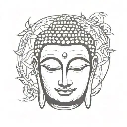 buddha face sleeve tattoo design idea