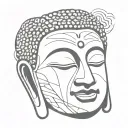 buddha face sleeve tattoo design idea