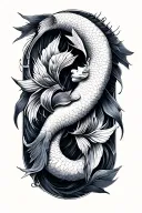 libra and pisces tattoo design idea