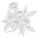rose, carnation, water lily, honeysuckle, daisy, sweetpea, larkspur, snowdrop tattoo design idea