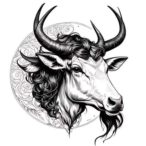 taurus protecting virgo tattoo design idea