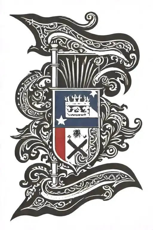 tribal tattoo dominican Republic flag  loyalty, straight and Warrior symbol tattoo design idea