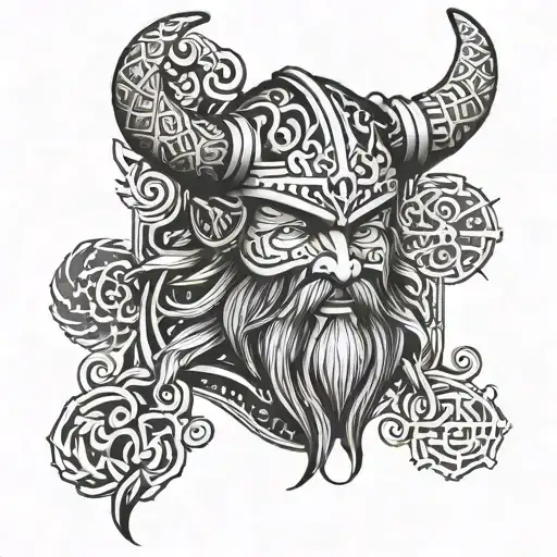 combine Viking with Chinese traditions for a throat tattoo  tattoo design idea