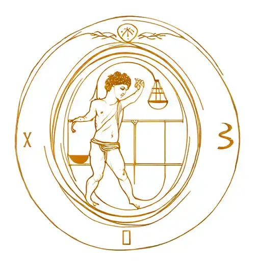 Three Stages: Childhood: Train, Libra, Aries, Aquarius, Šiauliai Symbol (Golden Boy with Lanka), Zilito tattoo design idea