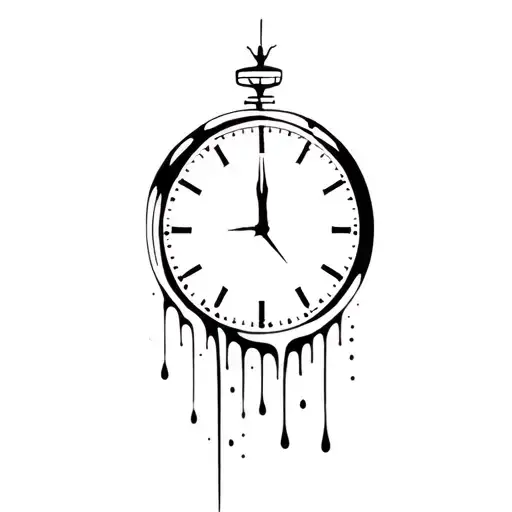 "Imitable, Original" melting clock tattoo design idea