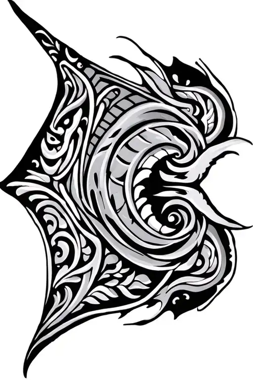 Manta ray maori tattoo tattoo design idea