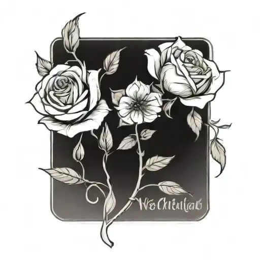 rose growing tattoo design idea