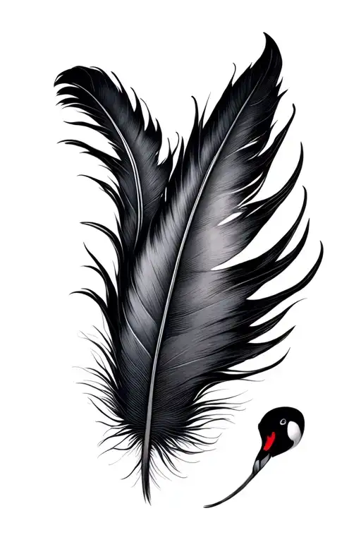 black swan feather tattoo design idea