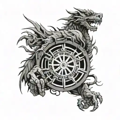 Jujutsu Kaisen Mahoraga Wheel tattoo design idea