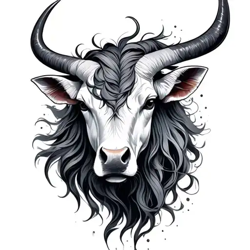 Combined Taurus And Aquarius tattoo design idea