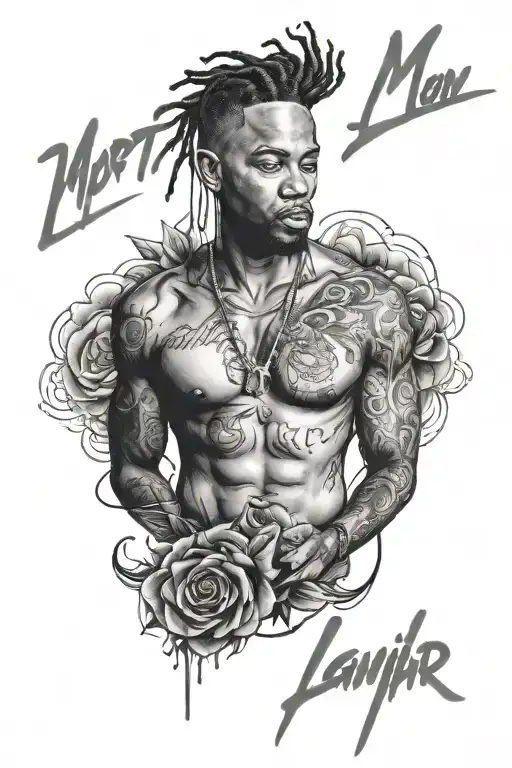 male tattoo on abs quoting the last part of kendrick lamar's "mortal man" song tattoo design idea