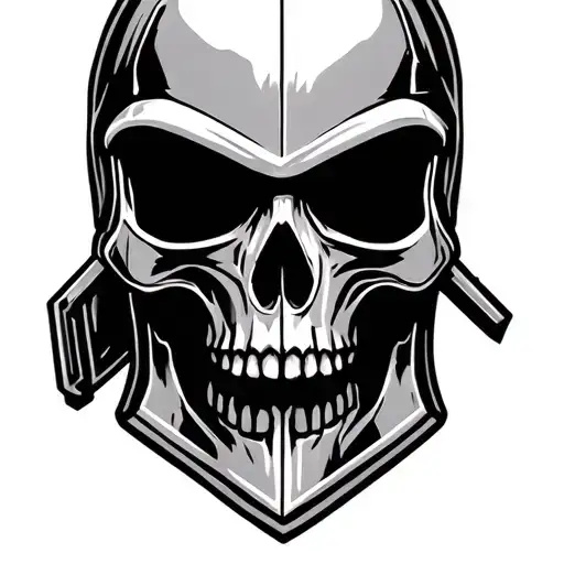 Spartan firefighter skull tattoo design idea