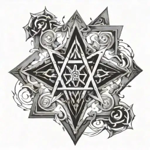 unicursal hexagram goth tattoo design idea