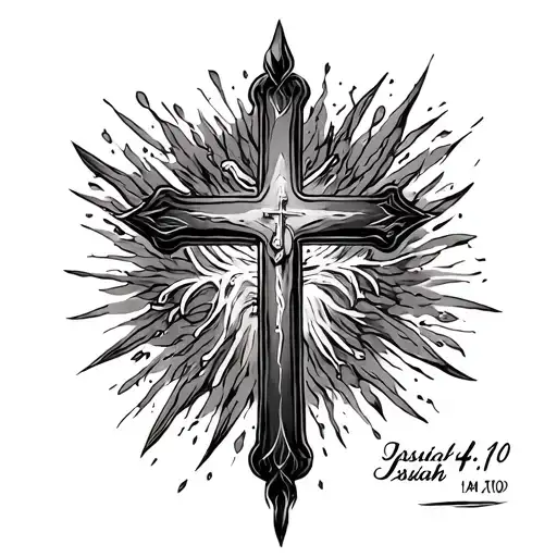 Isaiah 41:10 with a cross tattoo design idea