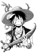 unique monkey d. luffy with roronoa zoro one piece  tattoo design idea