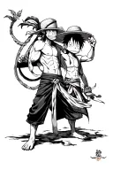 unique monkey d. luffy with roronoa zoro one piece  tattoo design idea