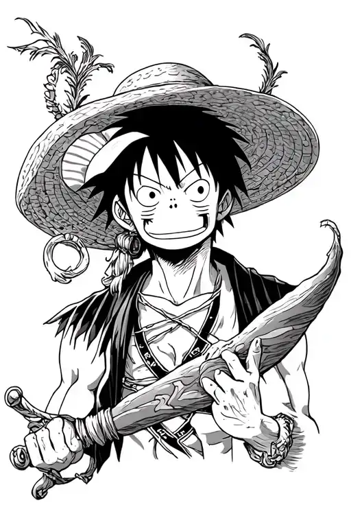 unique monkey d. luffy with roronoa zoro one piece  tattoo design idea