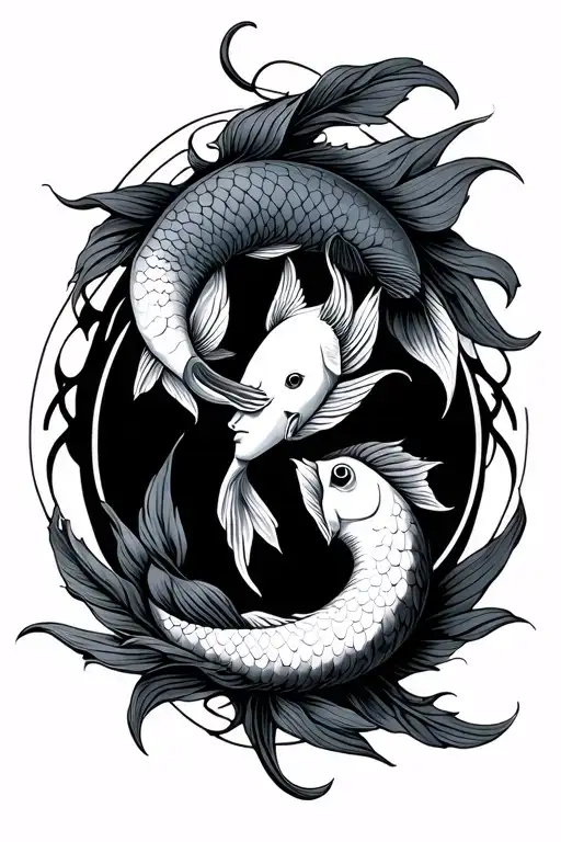 pisces meets apricorn  tattoo design idea