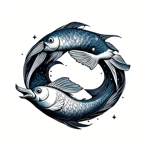 pisces constalation tattoo design idea