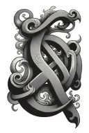 ampersand modern tattoo design idea