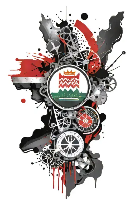 flag of hungary  tattoo design idea