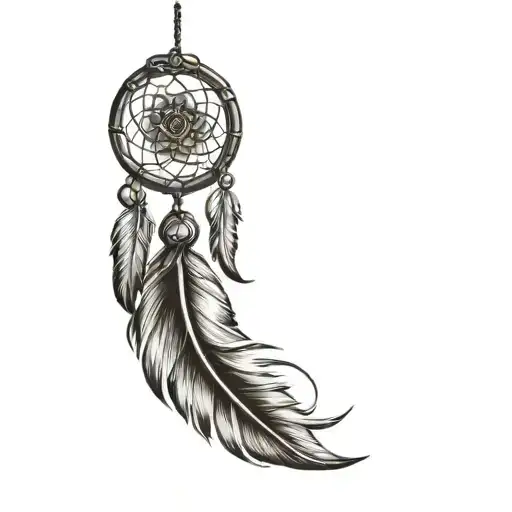 dream catcher, roses, mandala, feather tattoo design idea