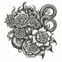 pc on fire tattoo design idea