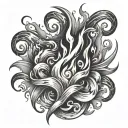 pc on fire tattoo design idea