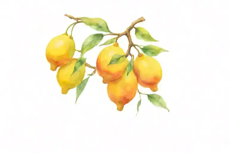 lemon tree in a pot, mercury above in the sky tattoo design idea