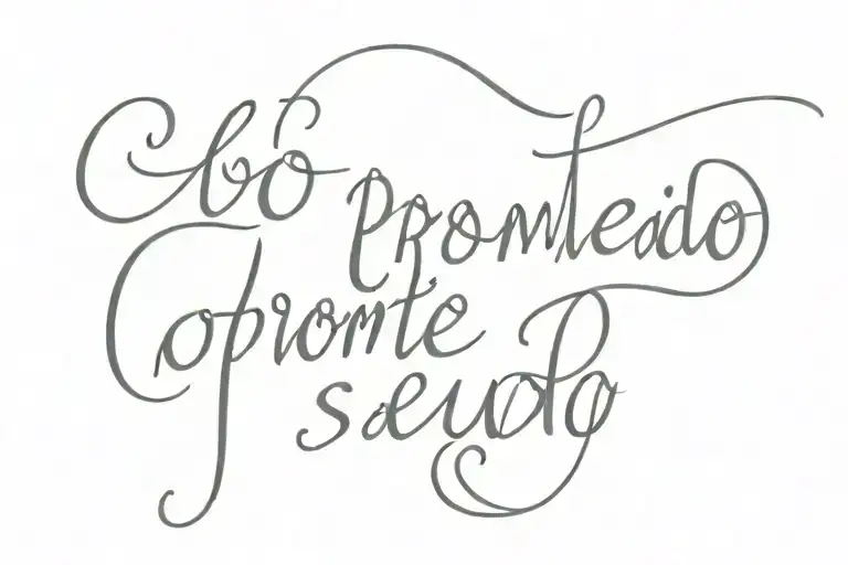 writing in cursive saying "lo prometido es deuda" in Spanish tattoo design idea