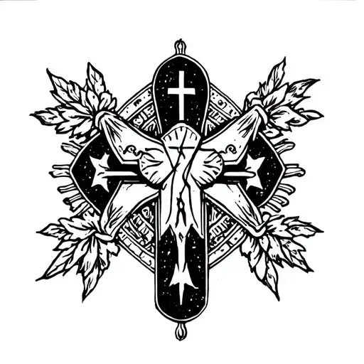 cross, cursed, blessed tattoo design idea
