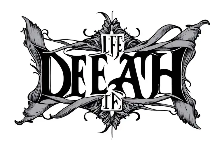 "LIFE DEATH" Two Word Ambigram Generator tattoo design idea