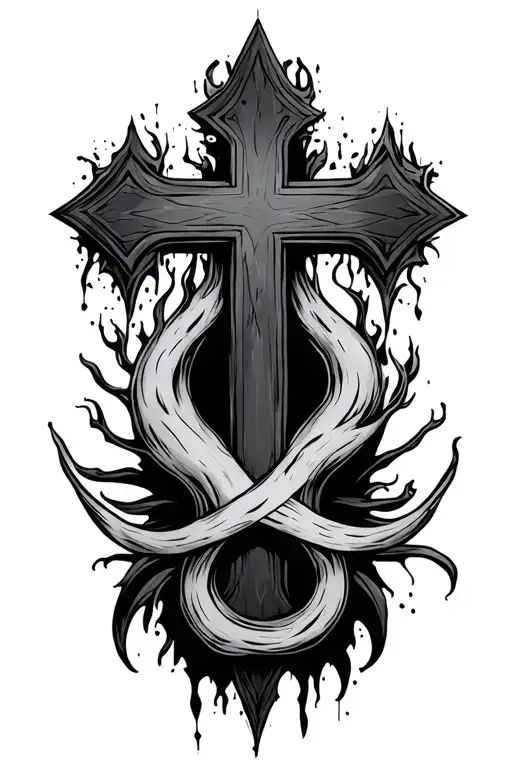 Upside Down Cross tattoo design idea