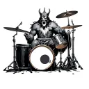 skarl the drummer god tattoo design idea
