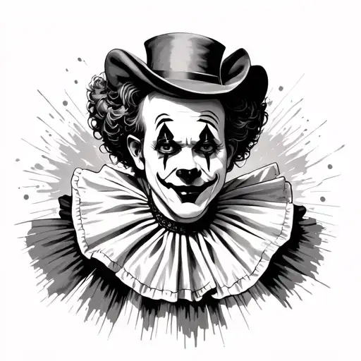 Pierrot Clown tattoo design idea