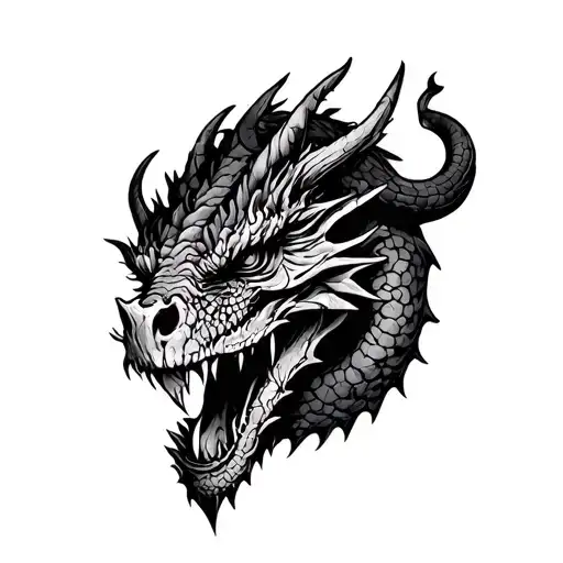 Rare tattoos that combine dragons, hell, dead heads, snakes and Viking motifs offer unique expression tattoo design idea