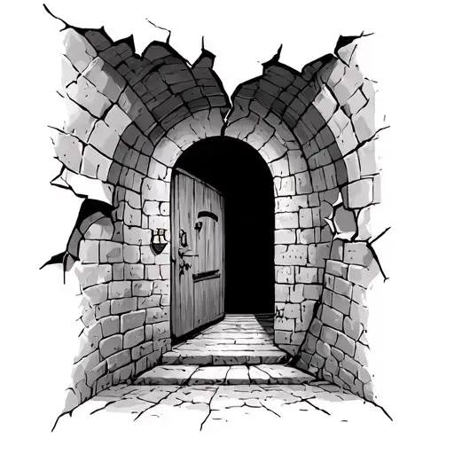 cellar door cracked open tattoo design idea