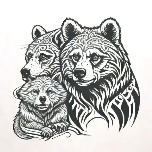 new school brother bear, koda and kenai tattoo design idea