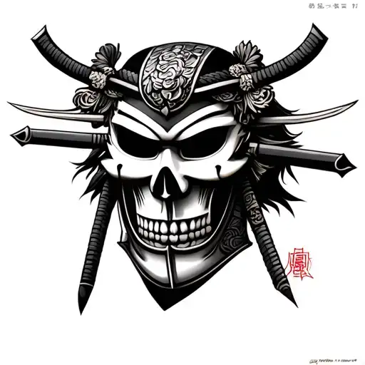 Samurai Death Mask tattoo design idea