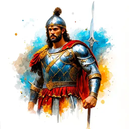 roman warrior tattoo design idea