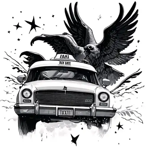 A taxi on the way to heaven remembering my deceased taxi driver tattoo design idea