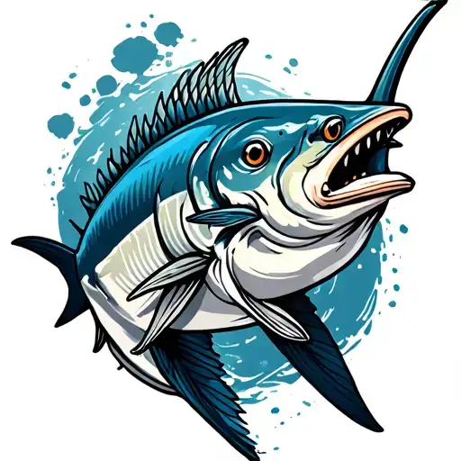 blue fin tuna for a leg tatto tattoo design idea