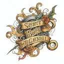 Script lettering tattoo design idea