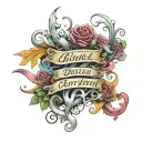 Script lettering tattoo design idea