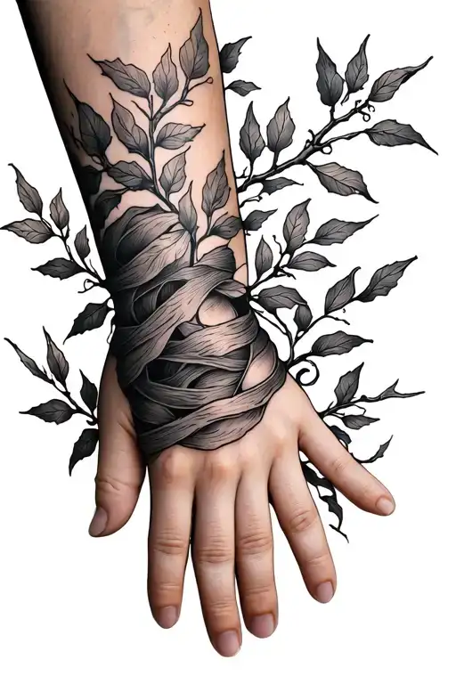 a willow branch wrapped around my forearm and continues onto my hand tattoo design idea